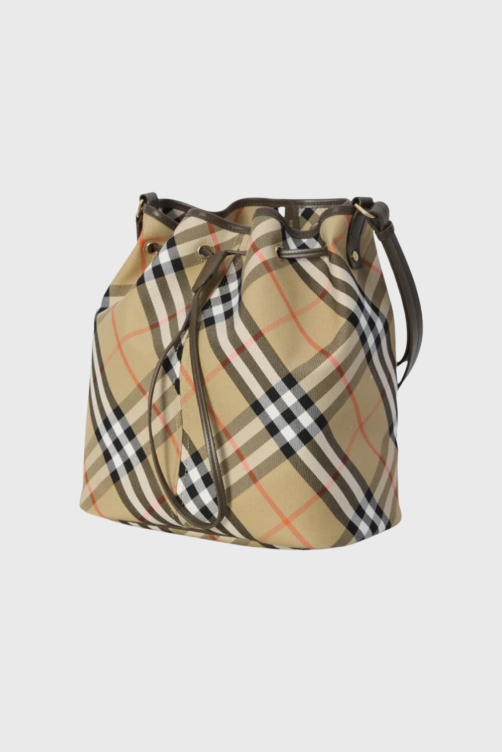 Lush Collective | Burberry Check Bucket Bag Angle