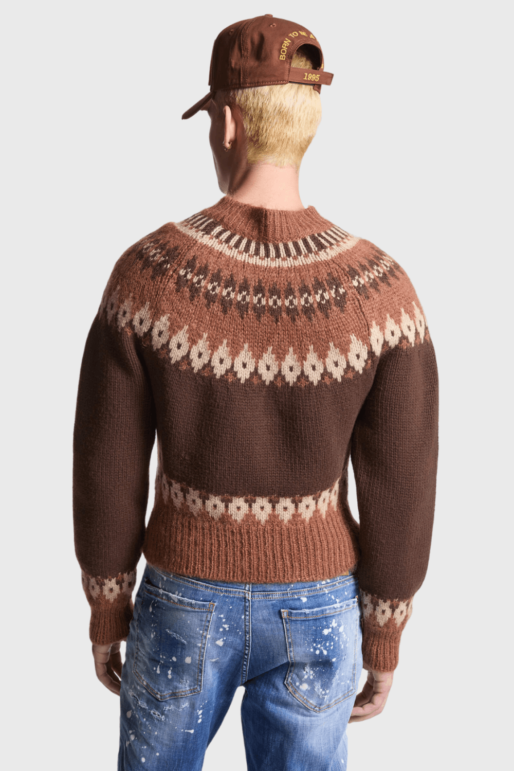 Lush Collective | DSQUARED2 Jacquarded Mohair Knit Cropped Jumper Back