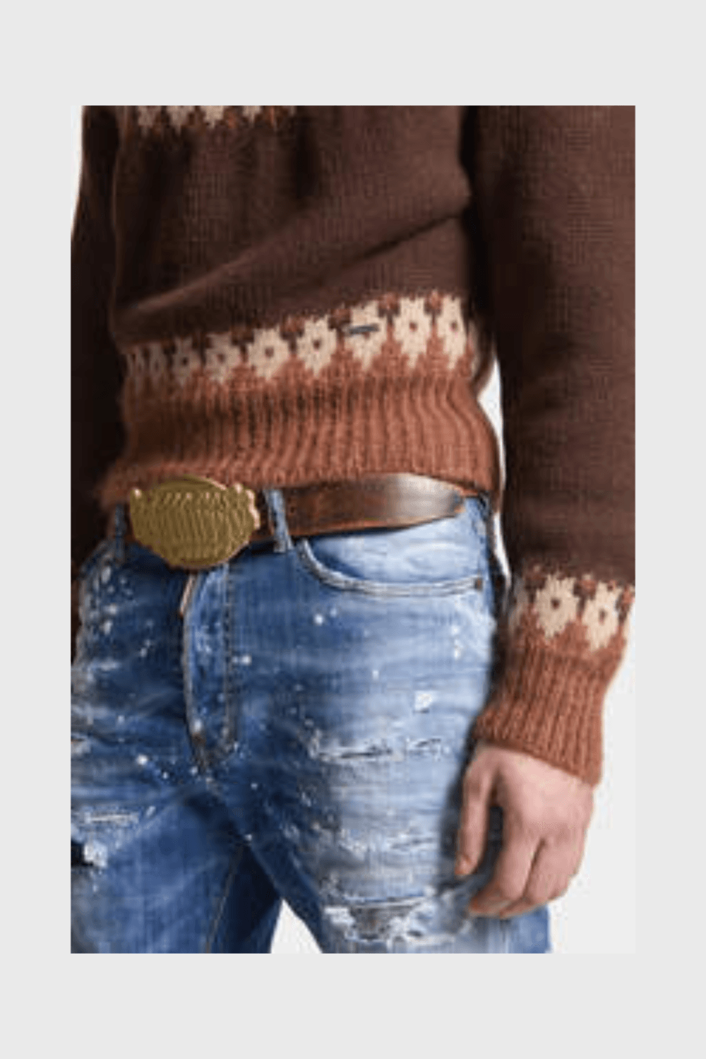 Lush Collective | DSQUARED2 Jacquarded Mohair Knit Cropped Jumper Detail