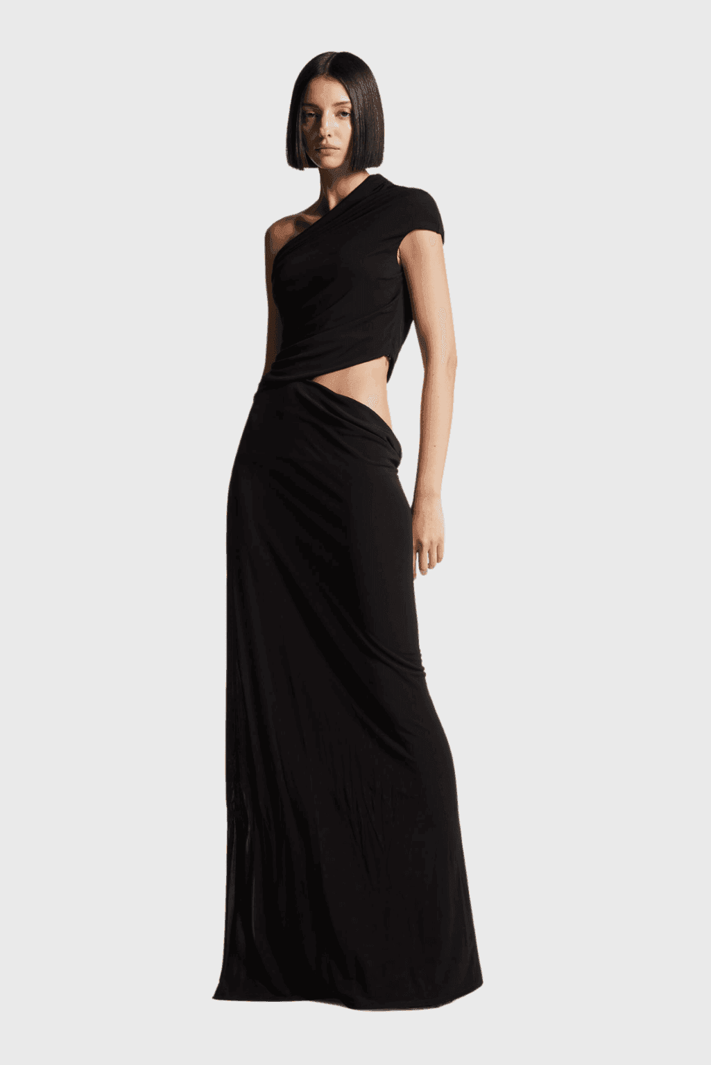 Lush Collective | DSQUARED2 Crepe Viscose Jersey Asymmetrical Long Dress