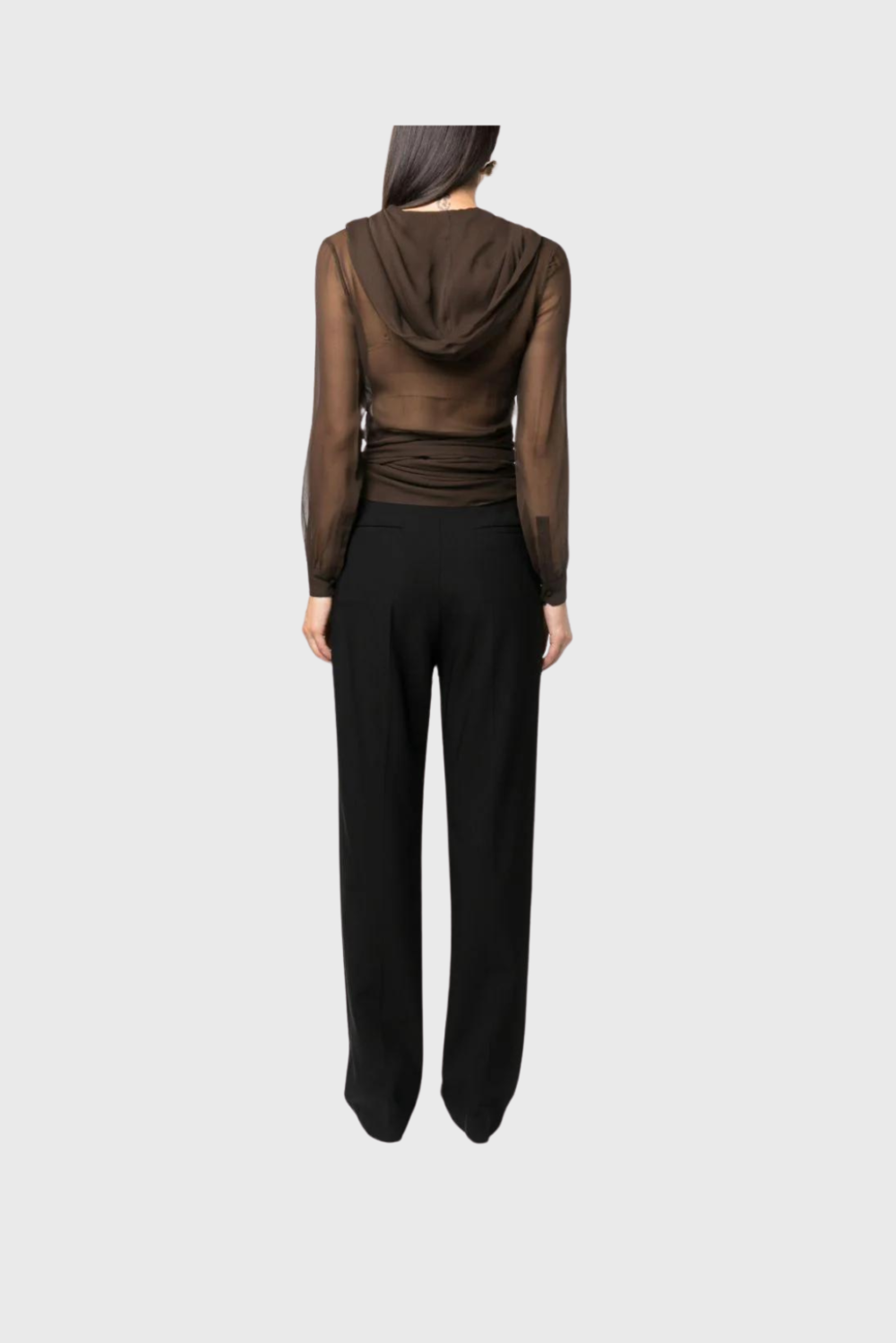 Lush Collective | SAINT LAURENT CRÊPE MUSLIN HOODED BLOUSE Back