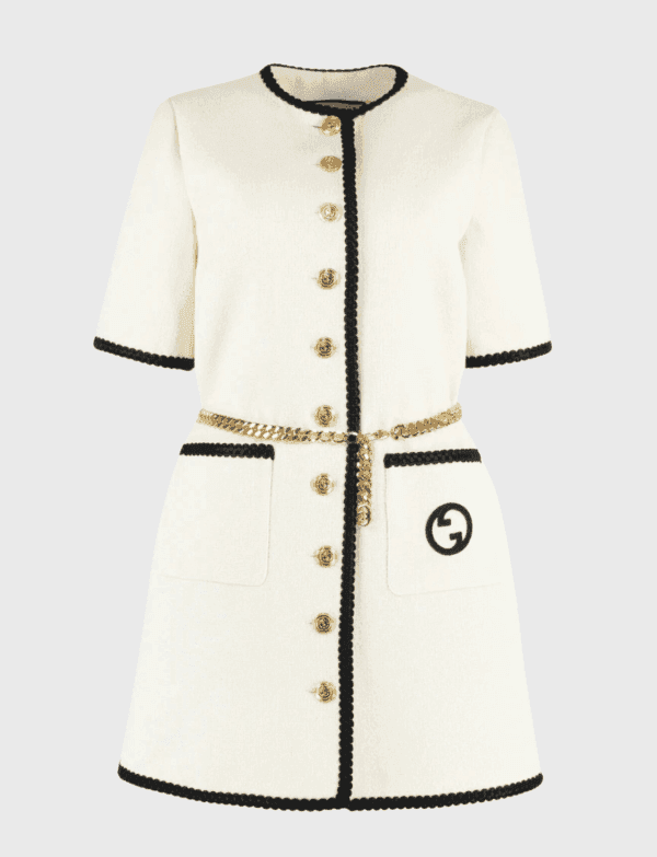 Lush Collective | Gucci Wool Blend Tweed Dress White