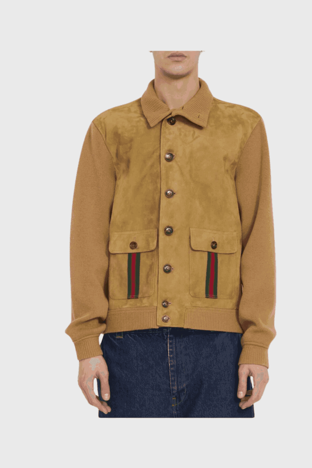 Lush Collective | Gucci Suede Bomber Jacket Close-up