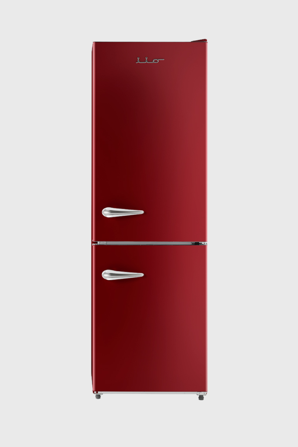 Lush Collective | iio kitchen Retro Mod RM1 (ALBR1372-11) 11 cu. ft. Retro Frost Free Refrigerator with Bottom Freezer Wine Red