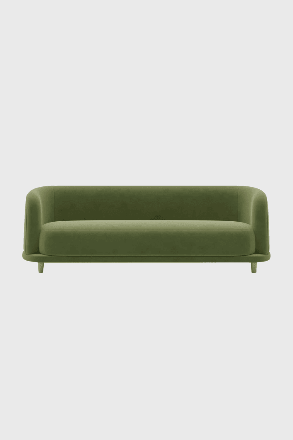 Lush Collective | Acanva Cora Velvet Curved 3-Seater Couch Sofa Olive Green