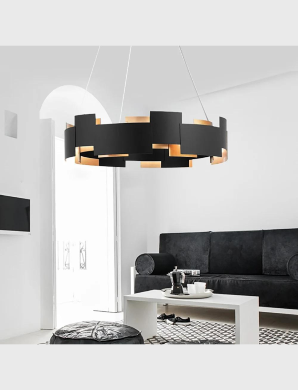 Lush Collective | Homary Modern 8-Light Living Room LED Chandelier in Black