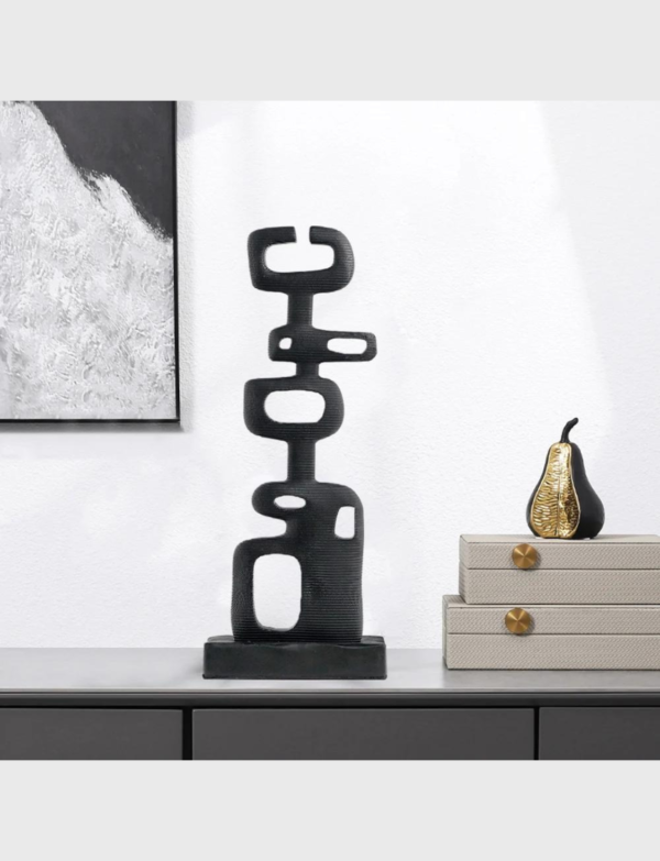 Lush Collective | Homary Modern Abstract Resin Sculpture Home Decorative Figurine Desk Decor Art in Black