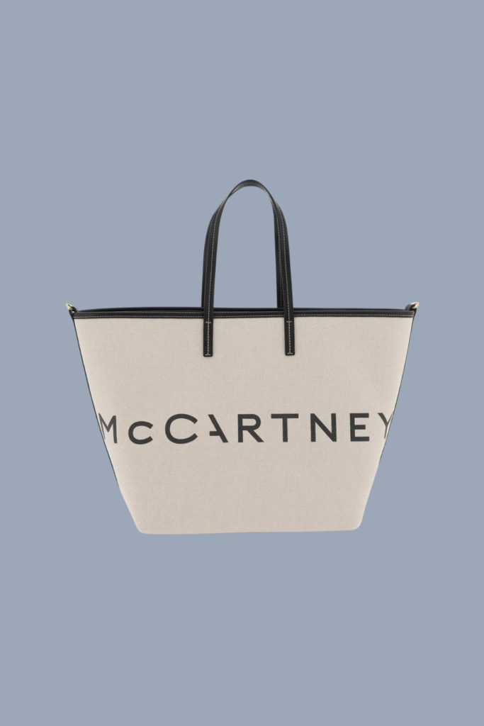 Lush Collective | STELLA MCCARTNEY ECRU COTTON-BLEND TOTE BAG WITH LOGO