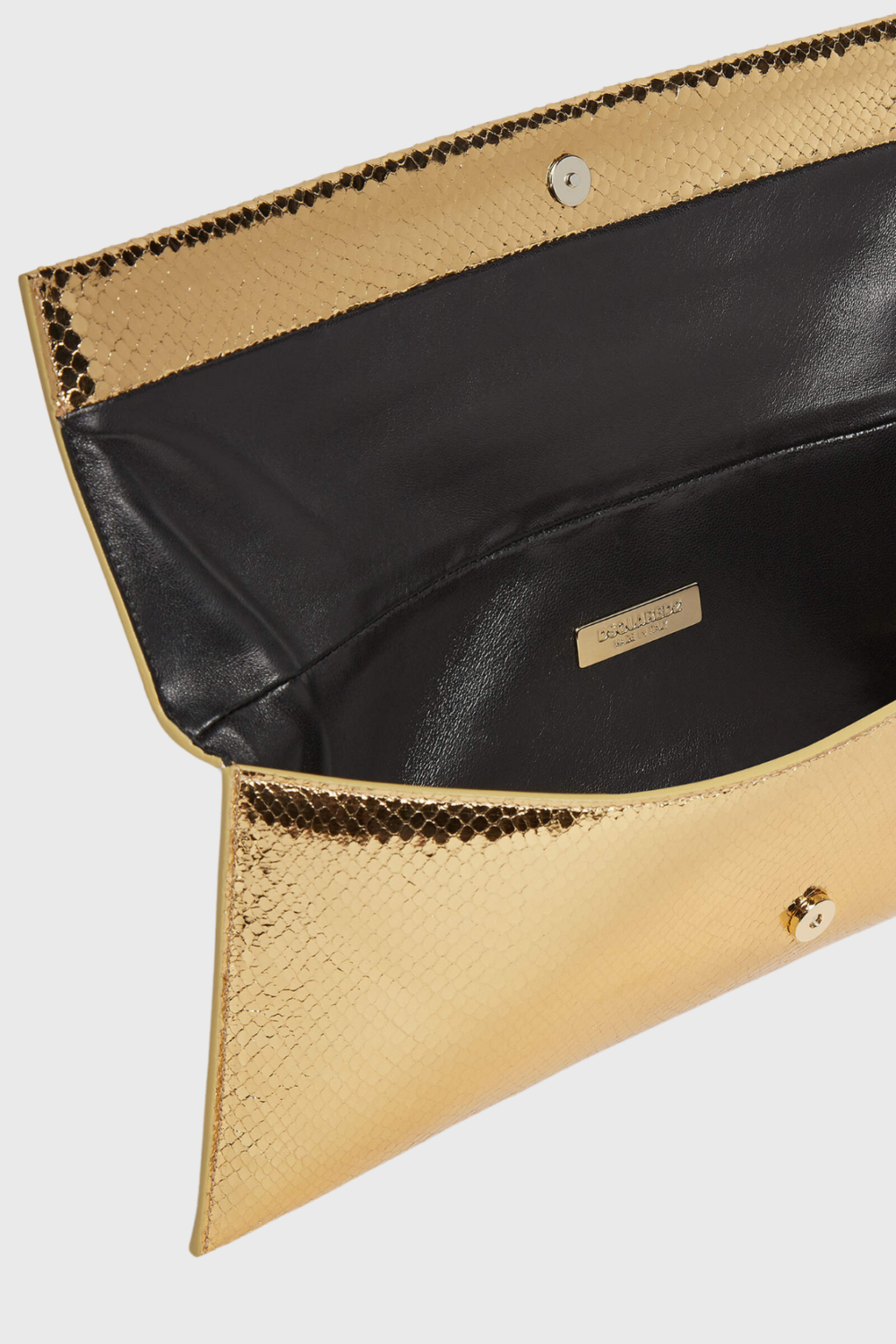 Lush Collective | DSQUARED2 Double D Leather Clutch Open