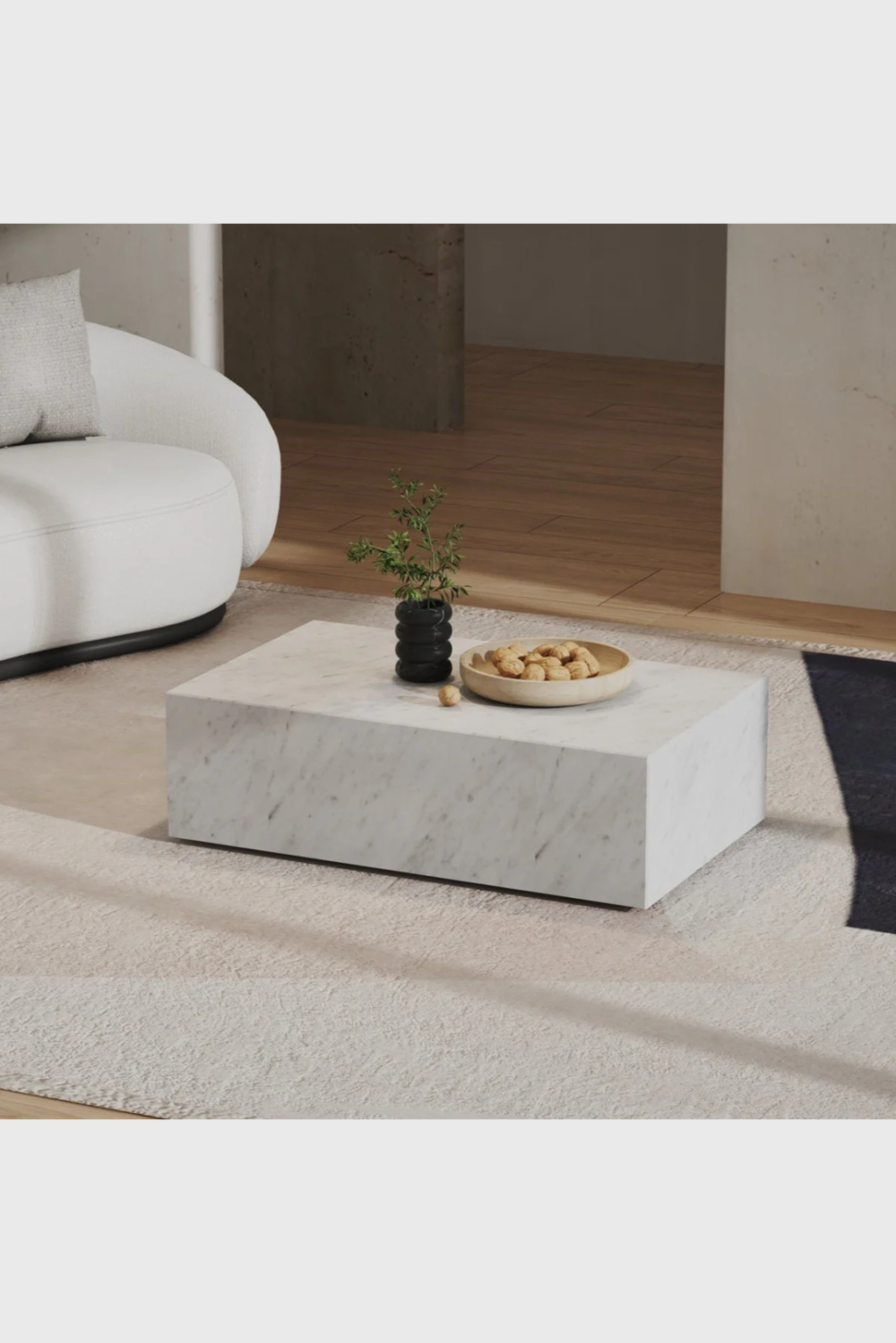 Lush Collective | Ozarke Italian Carrara White Coffee Table