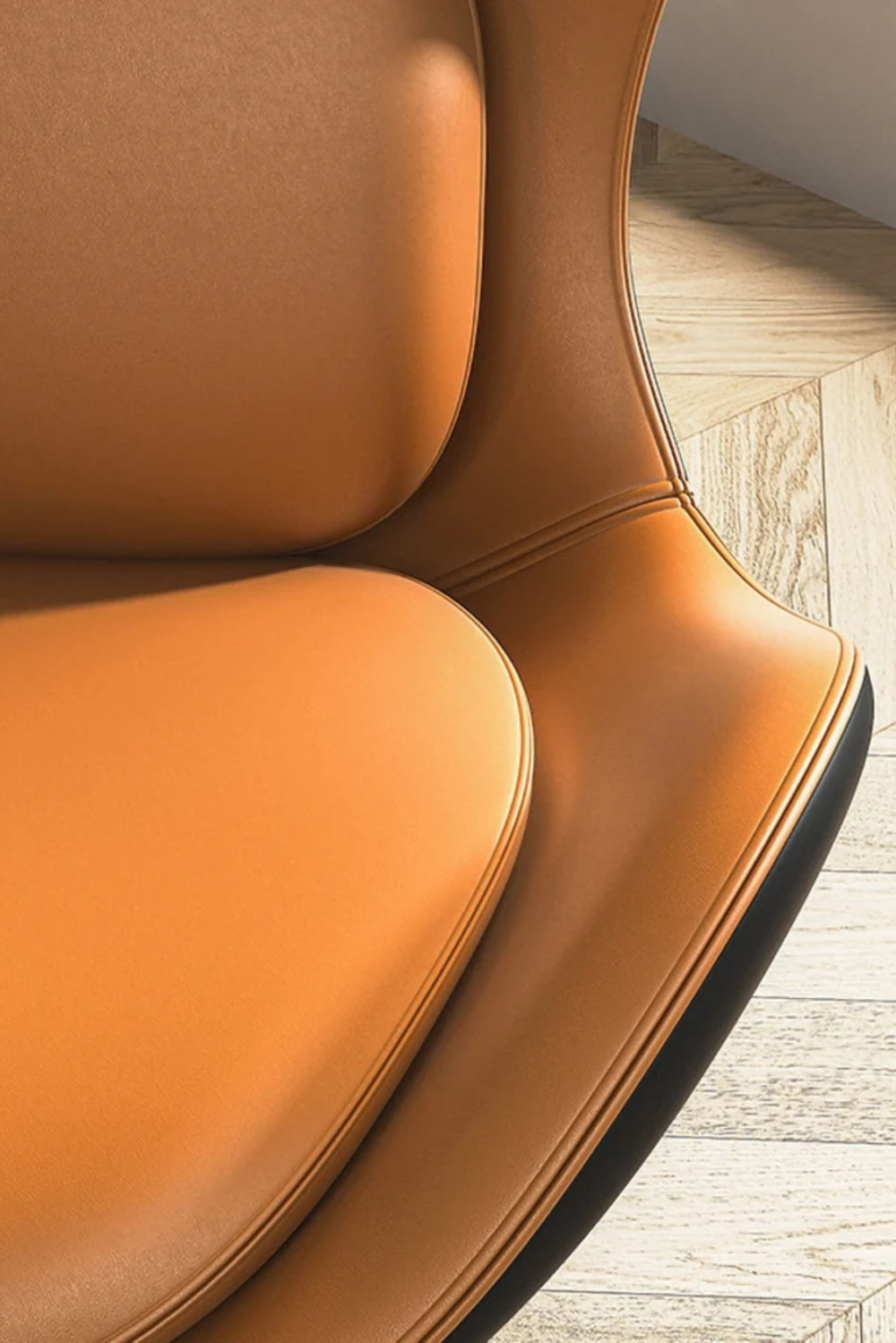 Lush Collective | Homary Modern Accent Chair with PU Leather Upholstery Detail