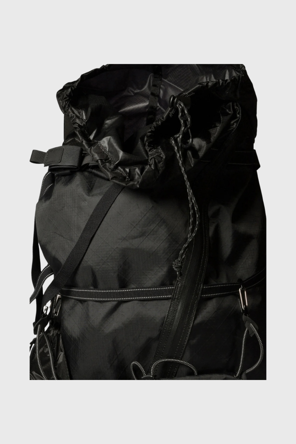 Lush Collective | And Wander Black ECOPAK 40L Backpack Close-up