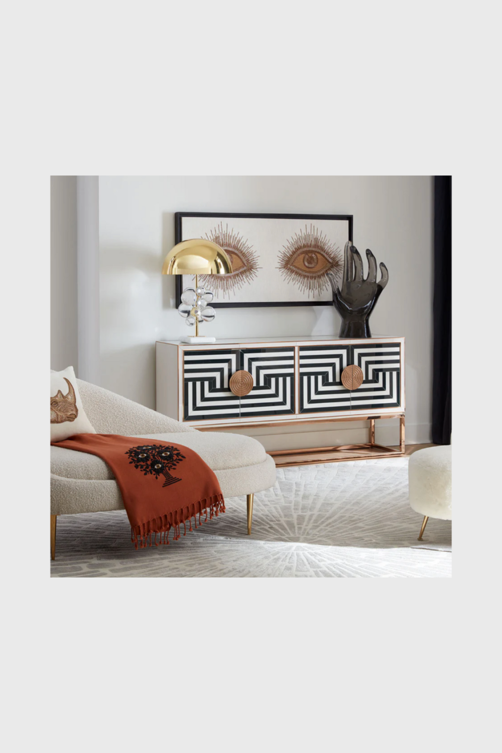 Lush Collective | Jonathan Adler Credenza Op Art 64" Living Room