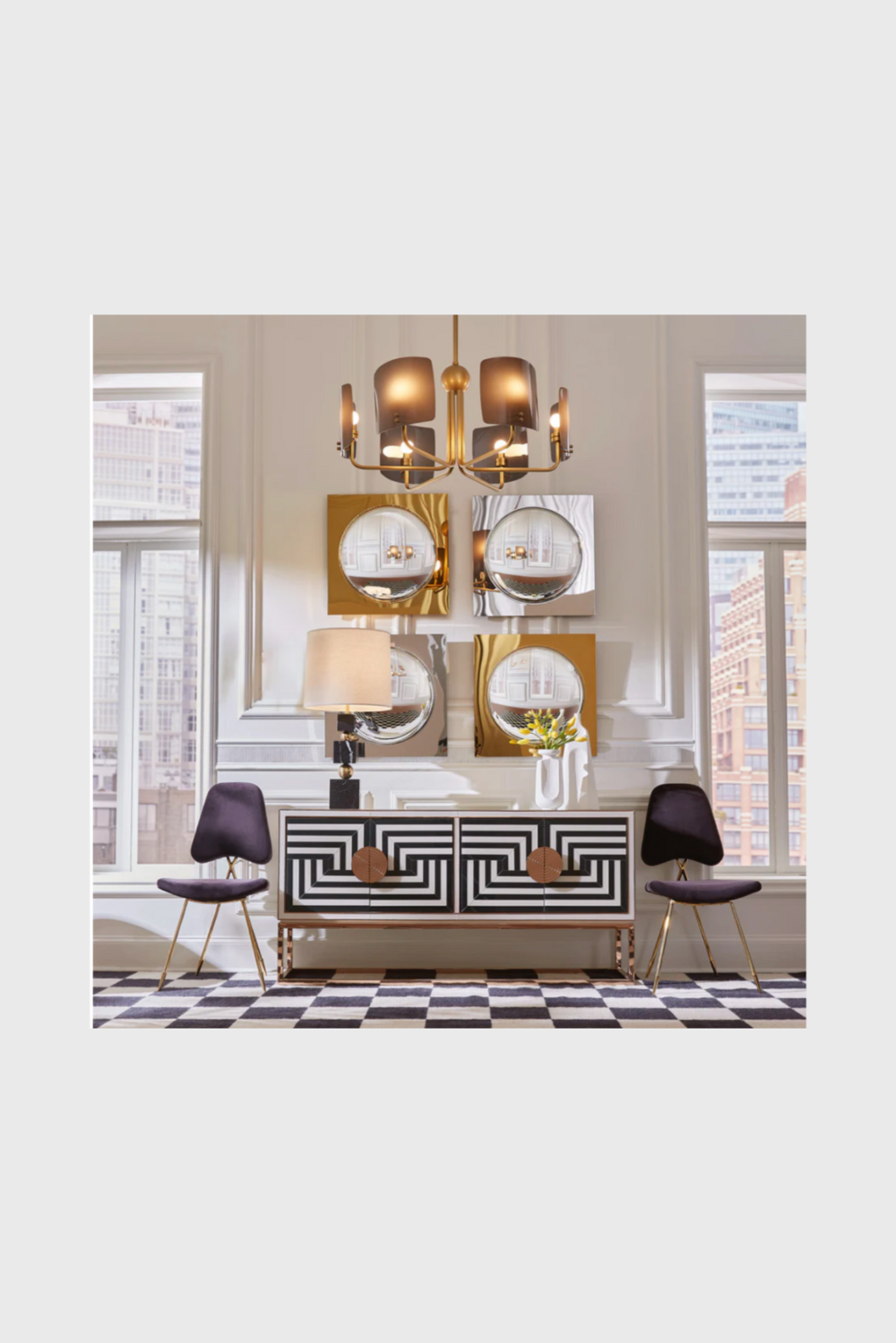 Lush Collective | Jonathan Adler Credenza Op Art 64" - Styled