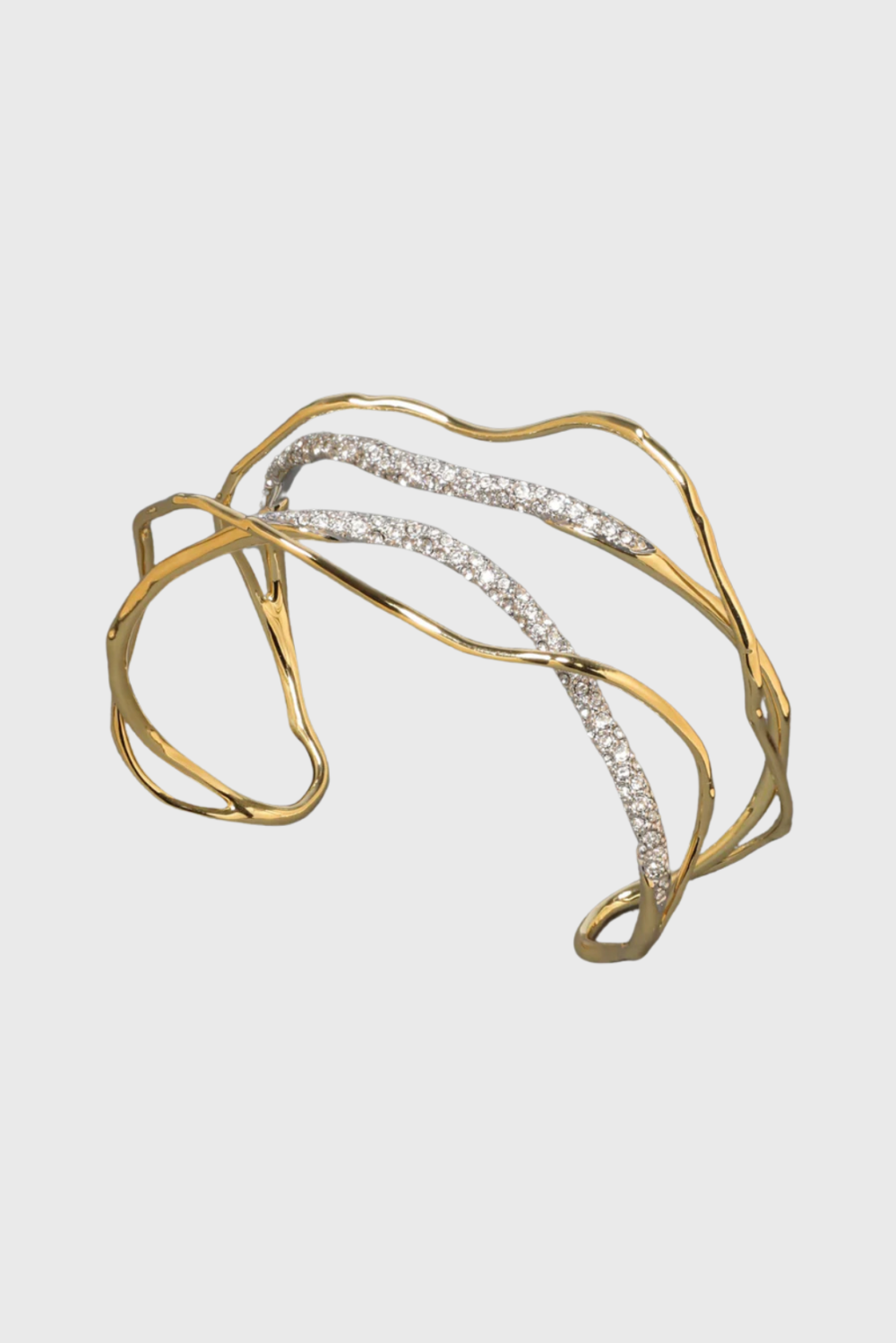 Lush Collective | Alexis Bittar Gold Crystal Intertwined Cuff Bracelet - Solanales