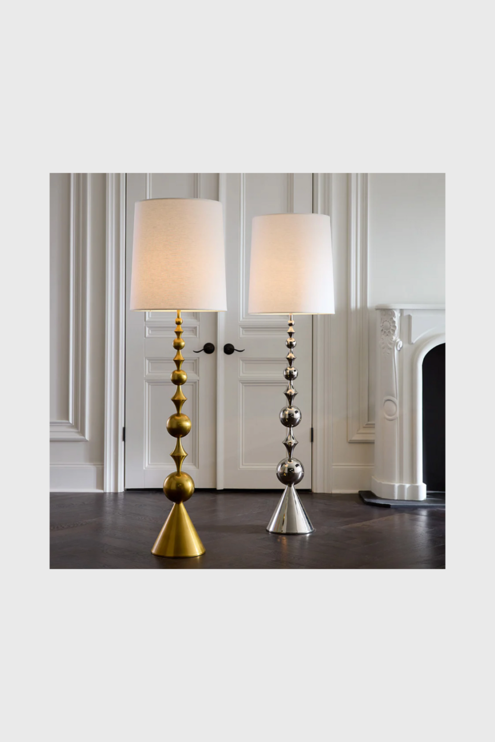 Lush Collective | Jonathan Adler Harlequin Floor Lamp Brass and Nickel