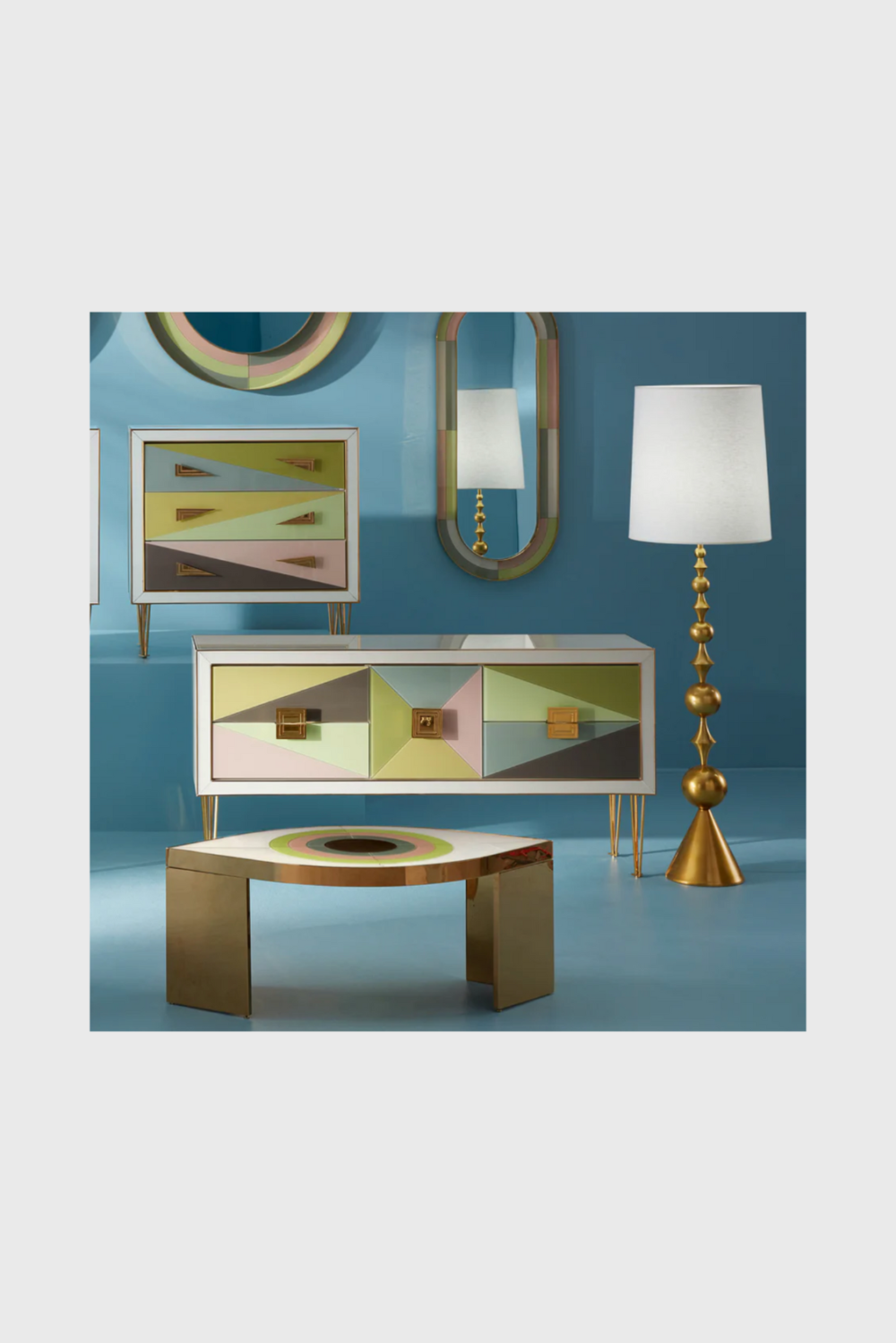 Lush Collective | Jonathan Adler Harlequin Floor Lamp Styled