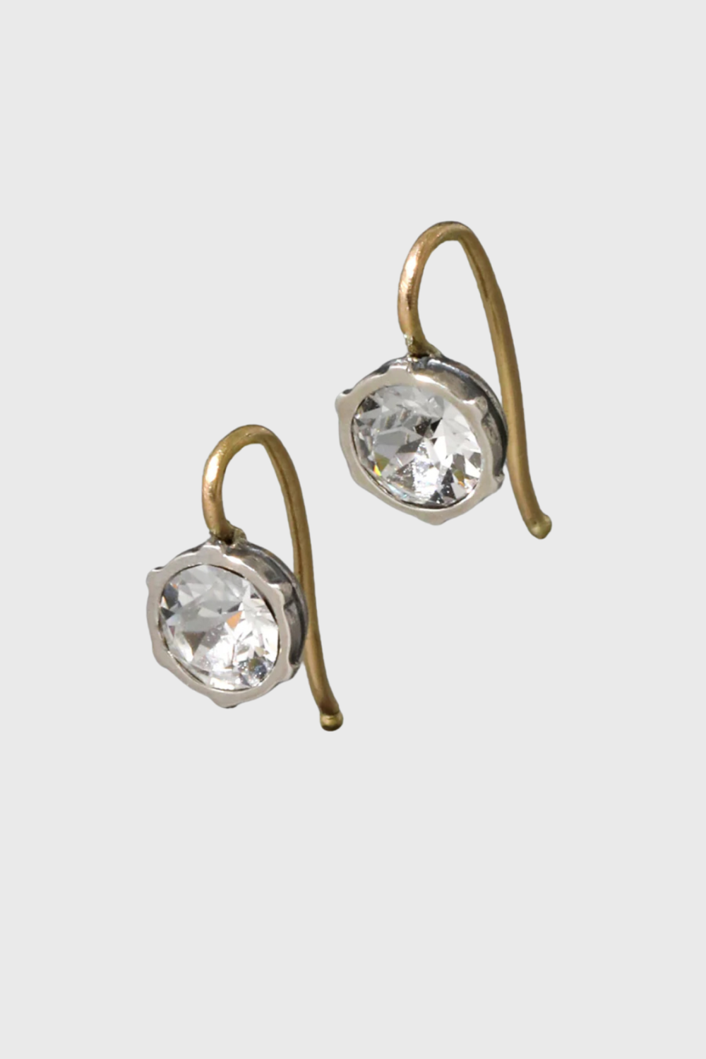 Lush Collective | Alexis Bittar Sterling Silver & 14k Gold Petite Cut Luminous Crystal Wire Earring Angle