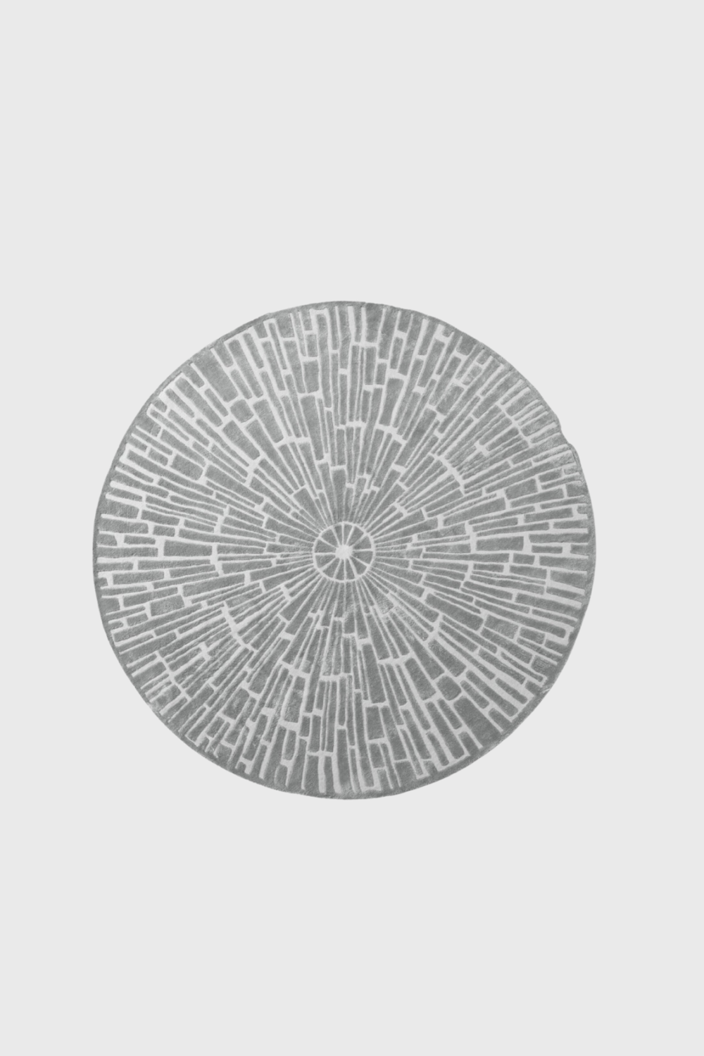 Lush Collective | Jonathan Adler Sunburst Hand-Knotted Round Rug Gray