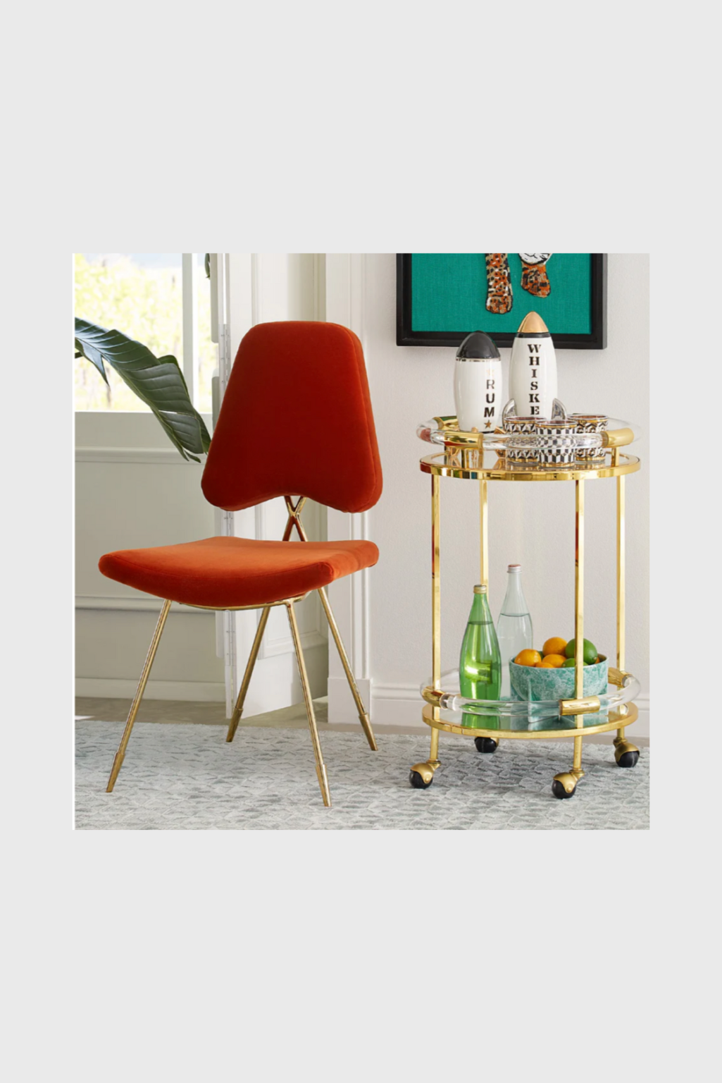 Lush Collective | Jonathan Adler Rocket Whiskey Decanter on Bar Cart