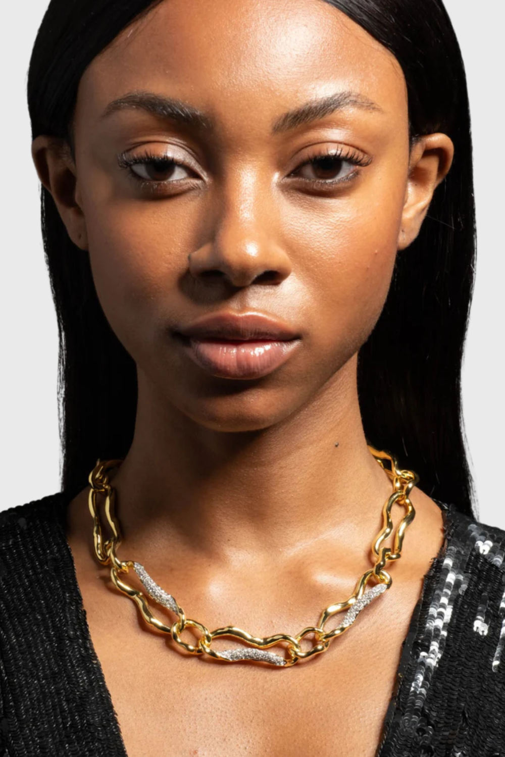 Lush Collective | Alexis Bittar Solanales Gold Curved Link Necklace Style