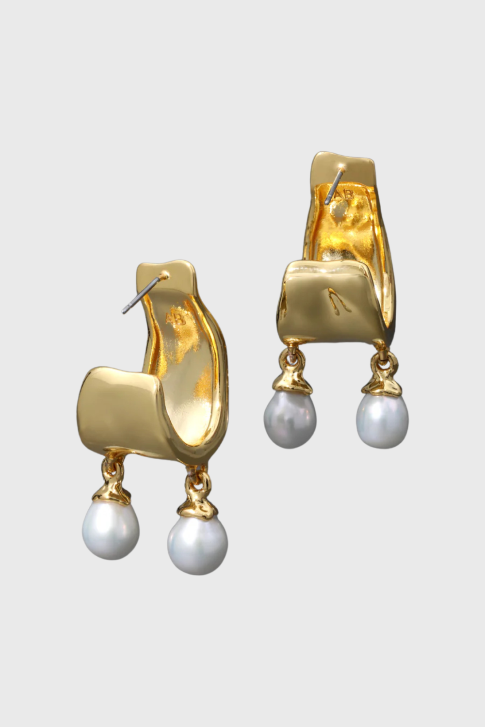 Alexis Bittar Perla Freshwater Pearl Drop Hoop Earring - Back