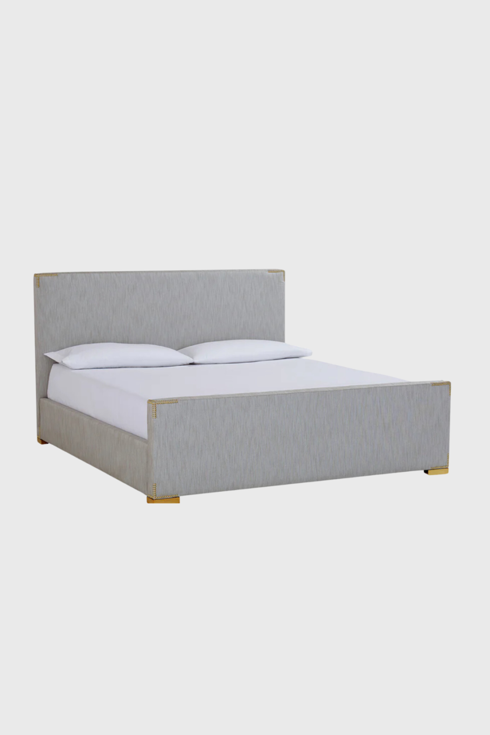 Lush Collective | Jonathan Adler Connery King Bed in Biarritz Cloud Fabric with Brass