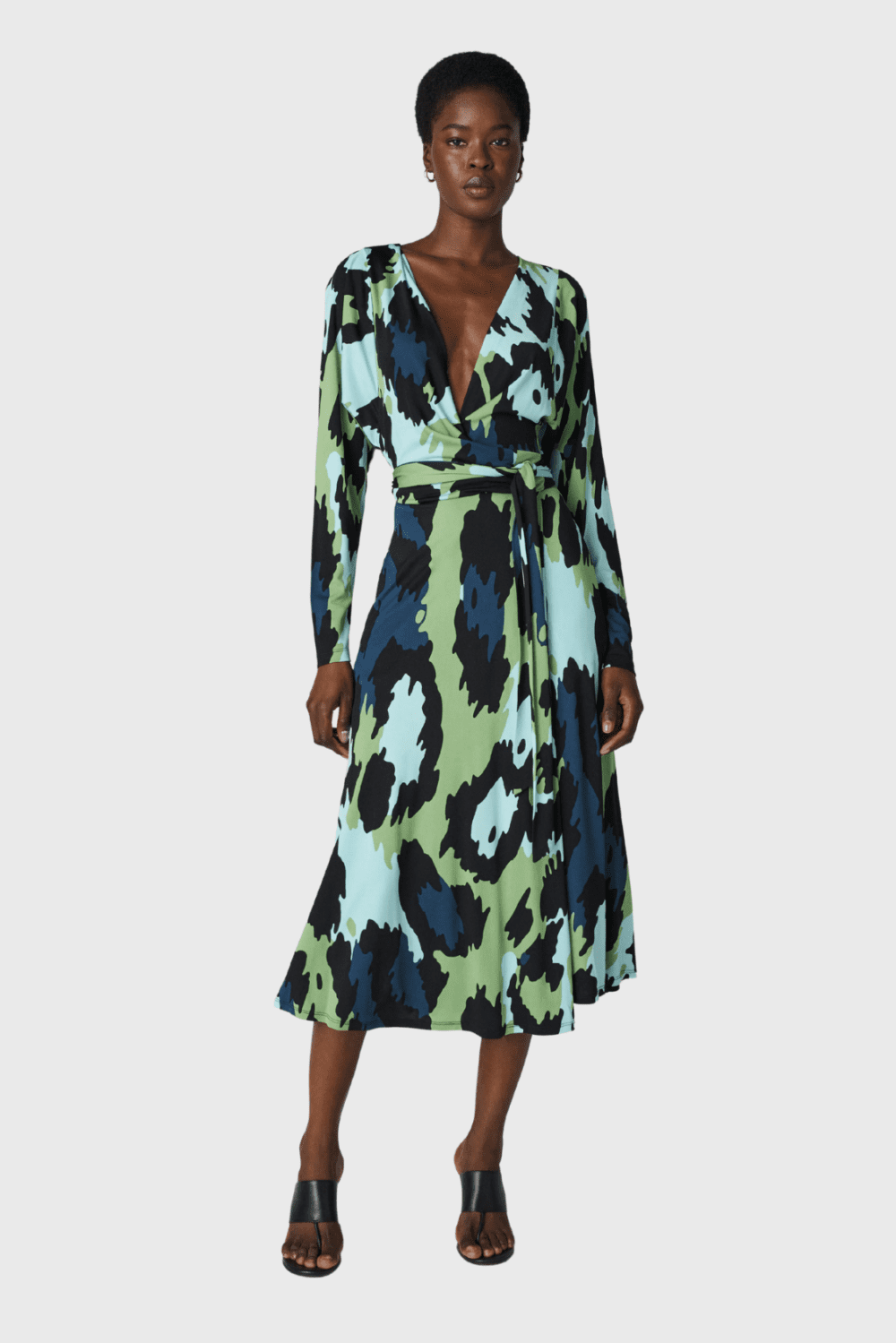 Lush Collective | Lush Collective | Diane von Furstenberg Amara Wrap Dress in Giant Jungle Cat Print - Front