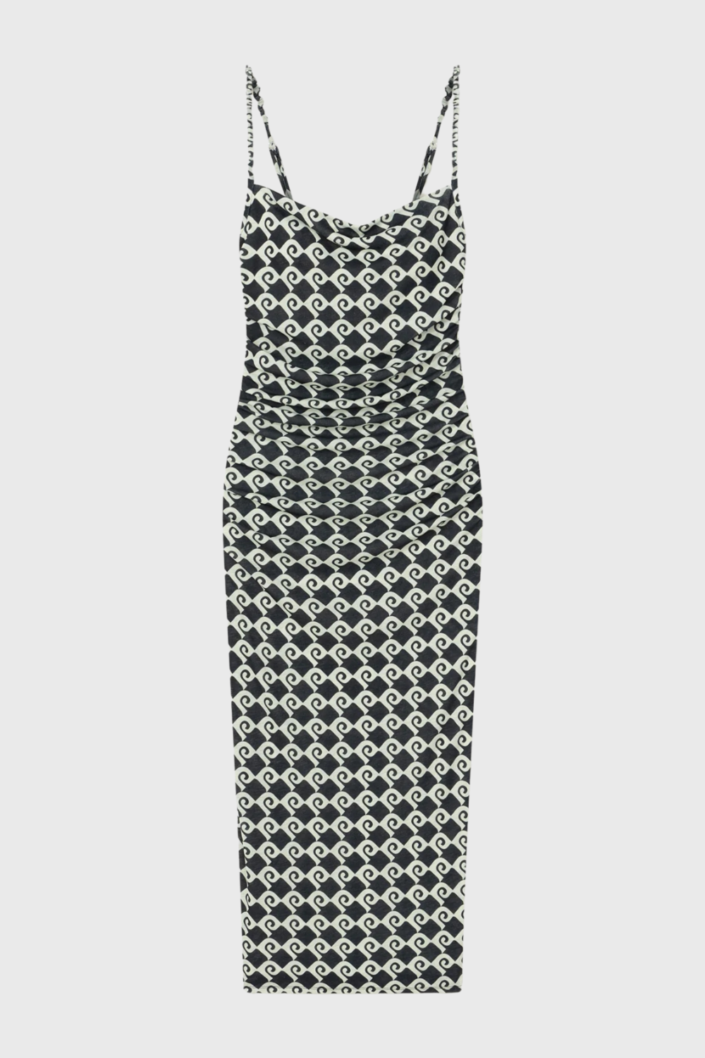 Lush Collective | Nanushka Alexa Mesh Jersey Midi Dress - Diamond Check Black