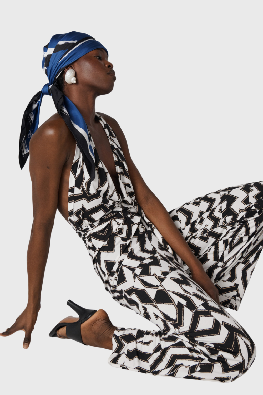 Lush Collective | Diane von Furstenberg Delia Jumpsuit | Troy Maze Black and White Print