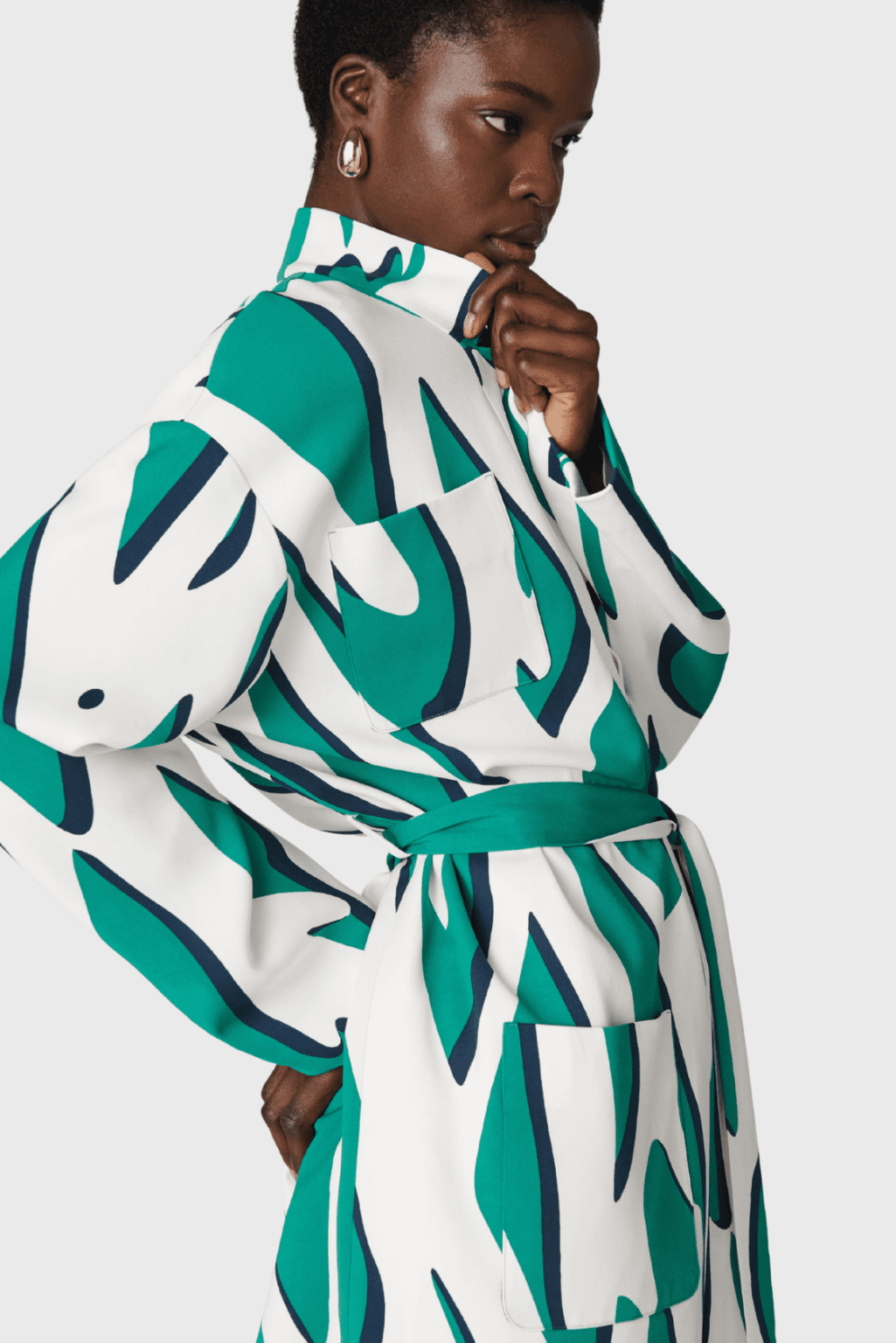 Lush Collective | Diane von Furstenberg Liliane Jacket | Giant Shadow Twigs Green