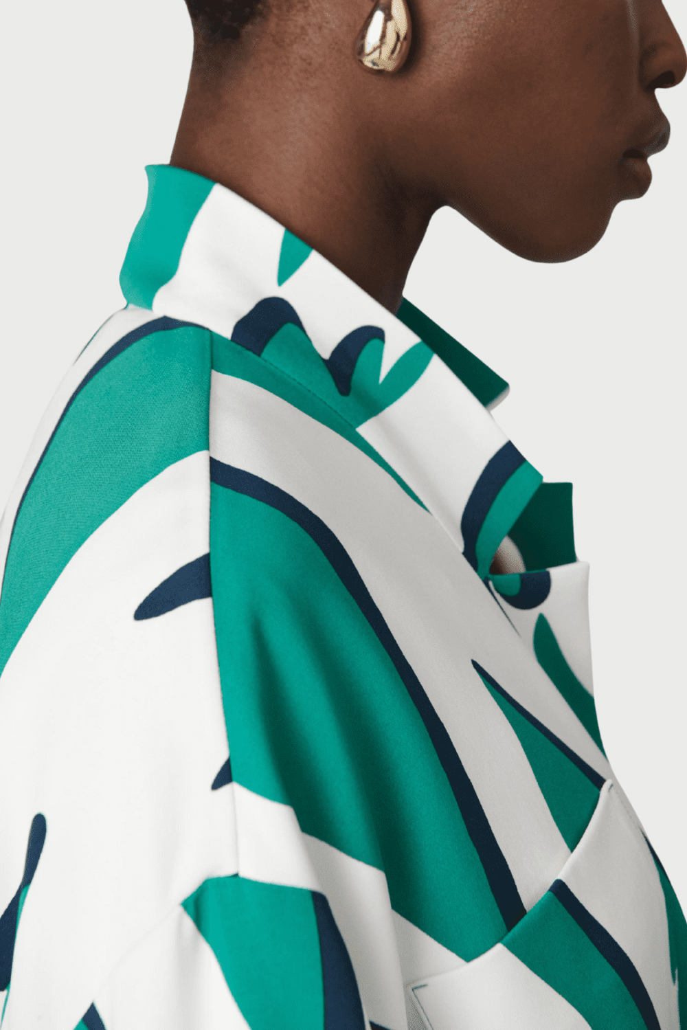 Lush Collective | Diane von Furstenberg Liliane Jacket | Giant Shadow Twigs Green - Detail