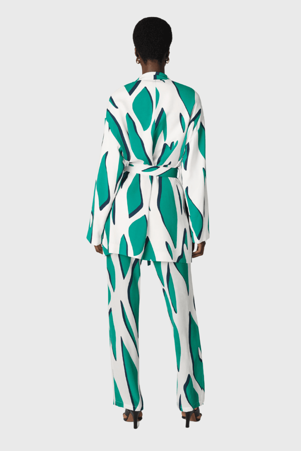 Lush Collective | Diane von Furstenberg Liliane Jacket | Giant Shadow Twigs Green - Back