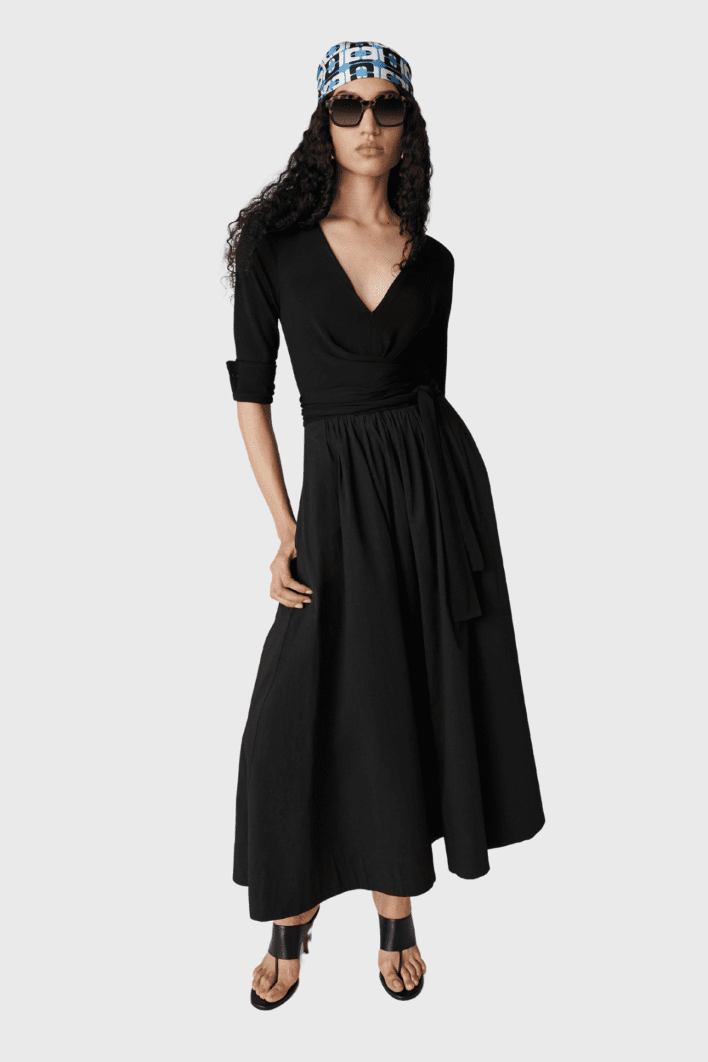 Lush Collective | Diane von Furstenberg Ballerina Dress in Elegant Black Matte Jersey