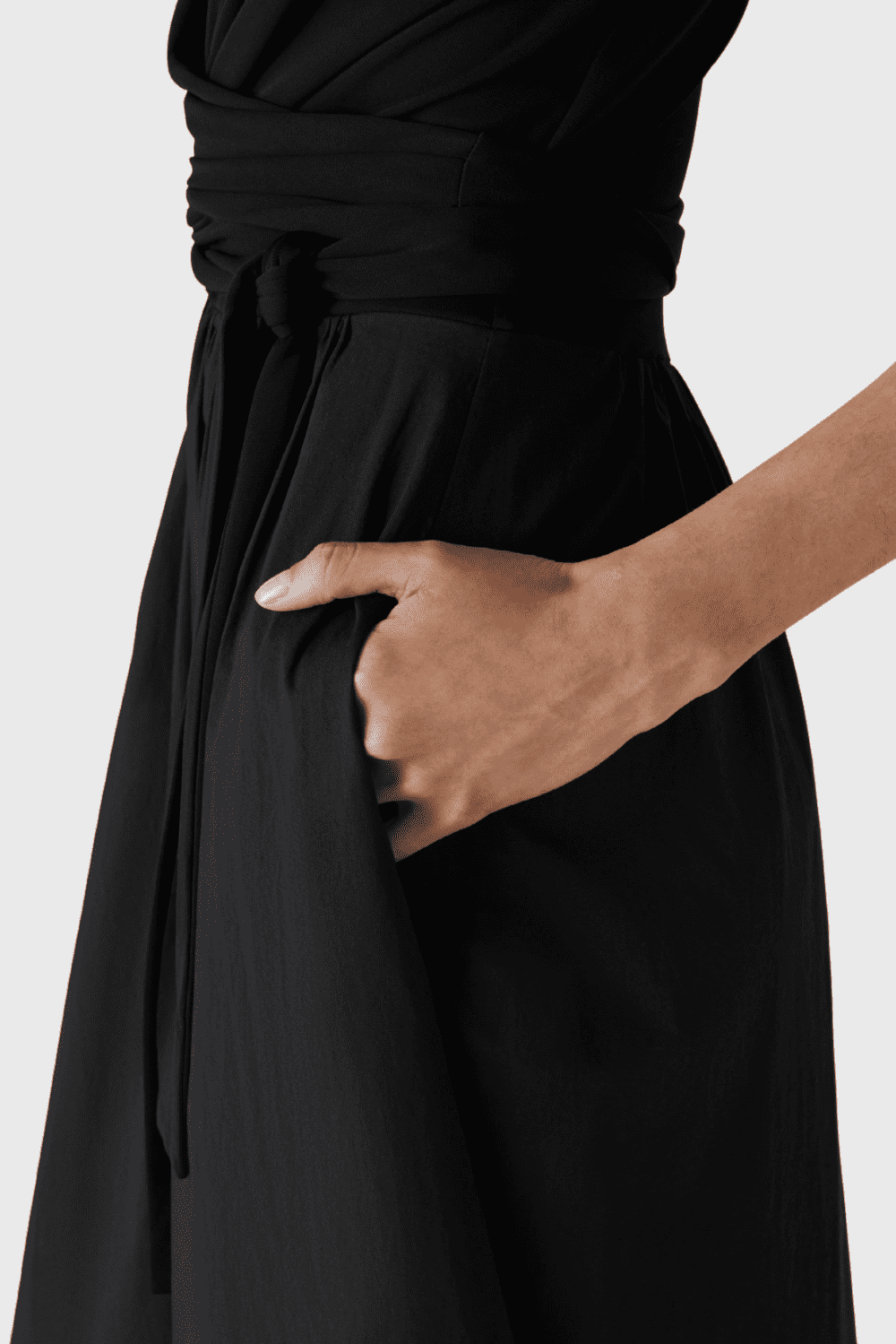 Lush Collective | Diane von Furstenberg Ballerina Dress in Elegant Black Matte Jersey - Detail
