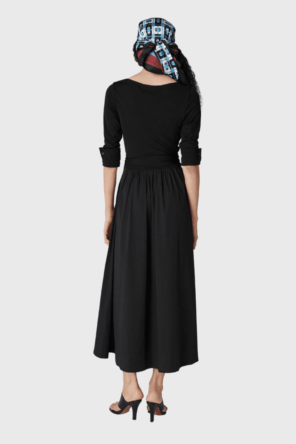 Lush Collective | Diane von Furstenberg Ballerina Dress in Elegant Black Matte Jersey - Back