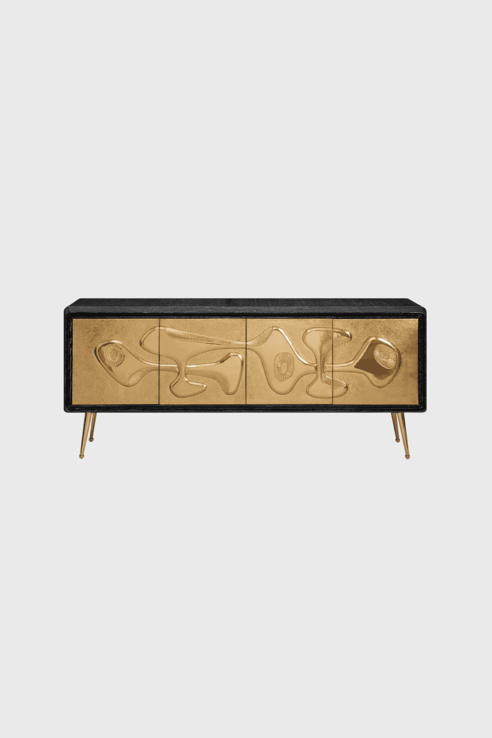 Lush Collective | Jonathan Adler Reform Credenza | Ebonized Oak with Brass Accents
