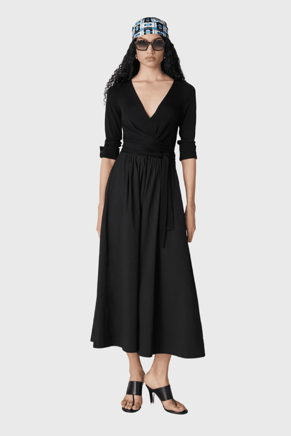 Lush Collective | Diane von Furstenberg Ballerina Dress in Elegant Black Matte Jersey - Front