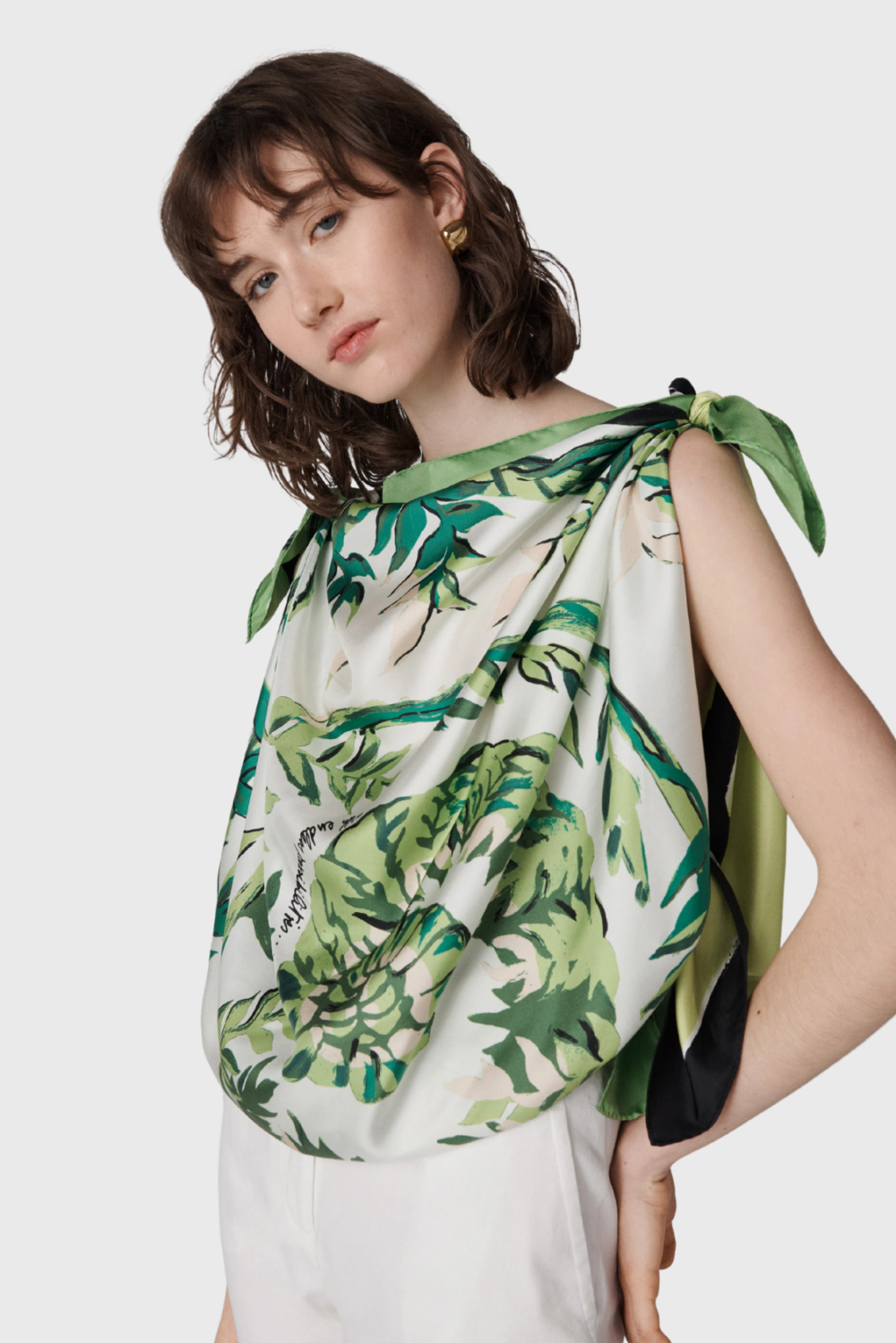 Lush Collective | Diane von Furstenberg Flag Scarf | 100% Silk Square Scarf - Fiddlehead Scarf