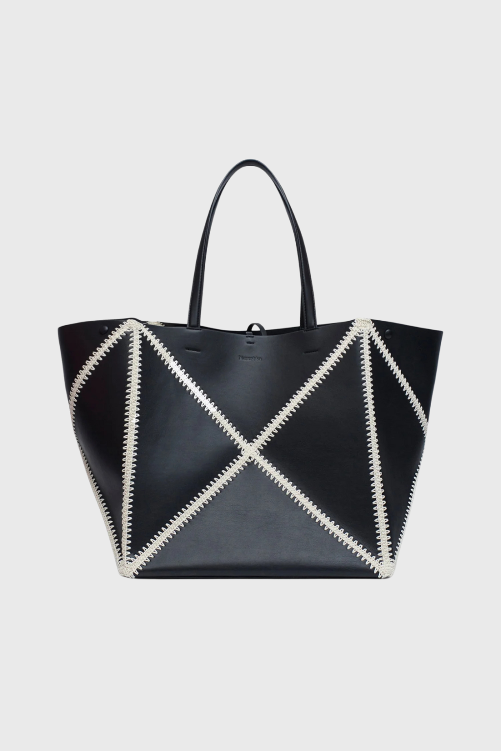 Lush Collective | Nanushka Origami Tote in Black/Crème | Sustainable Luxury Handbag