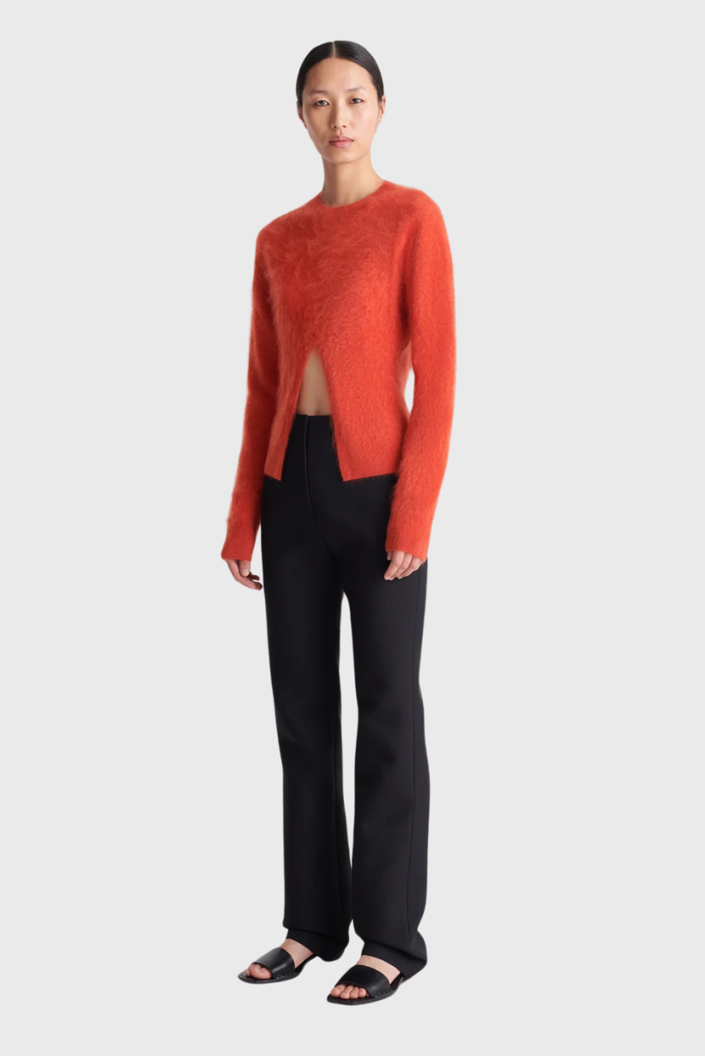 Lush Collective | Nanushka Kloe Brushed Cashmere Sweater in Red - Front