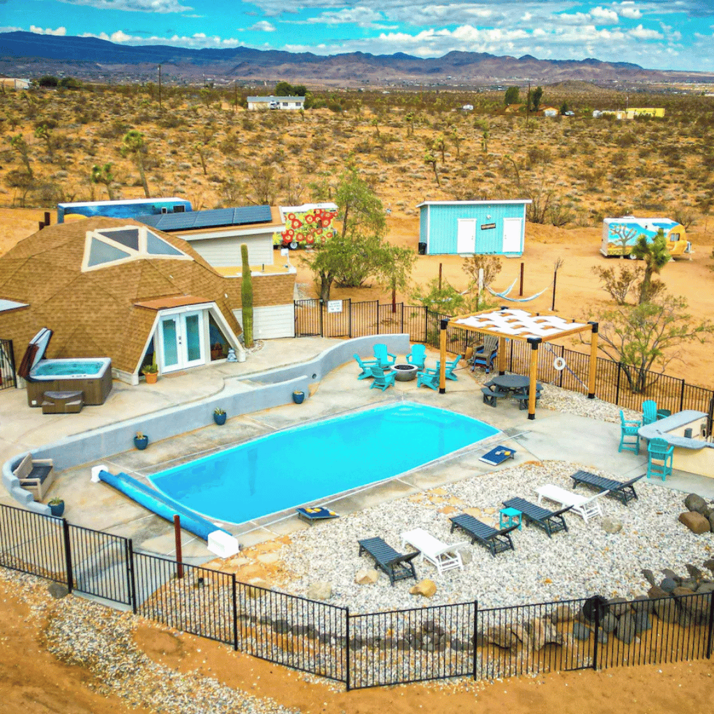 Lush Collective | Book the Serenity Dome House Oasis near Joshua Tree - Heated Pool on Vrbo