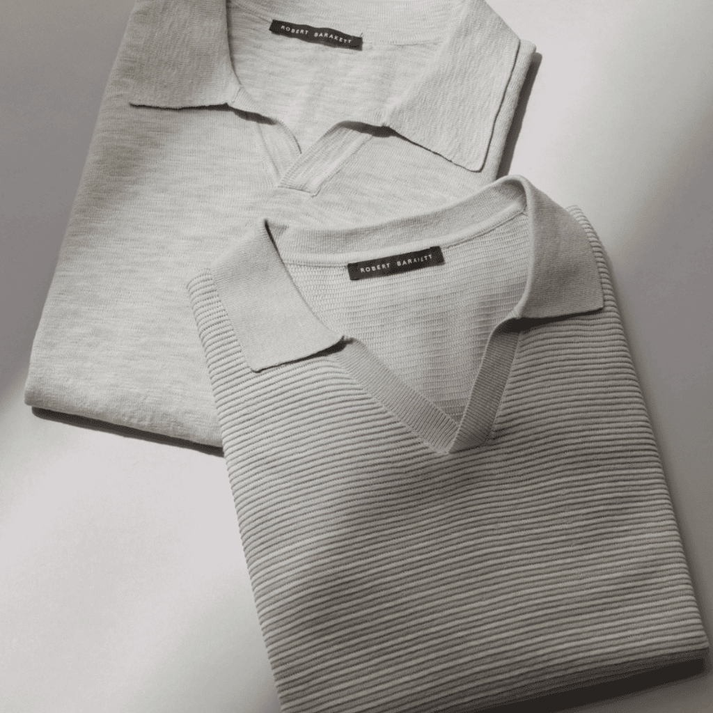 Gray polo shirts for men, minimalist clothing, versatile casual wear, high-quality fashion basics, sophisticated men's wardrobe essentials.